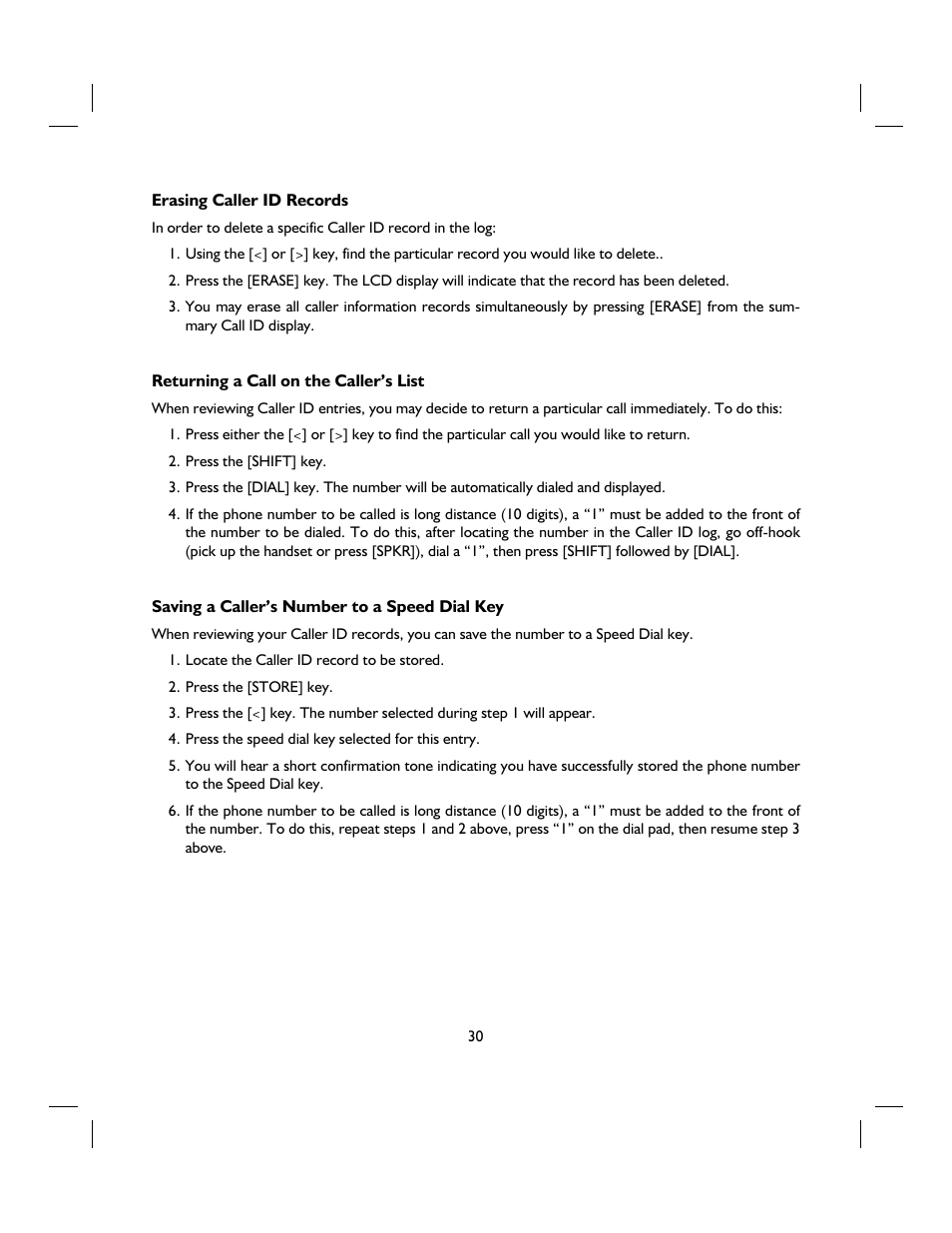 IBM 4 LINE TELEPHONE WITH CALLER ID -412CID User Manual | Page 30 / 43