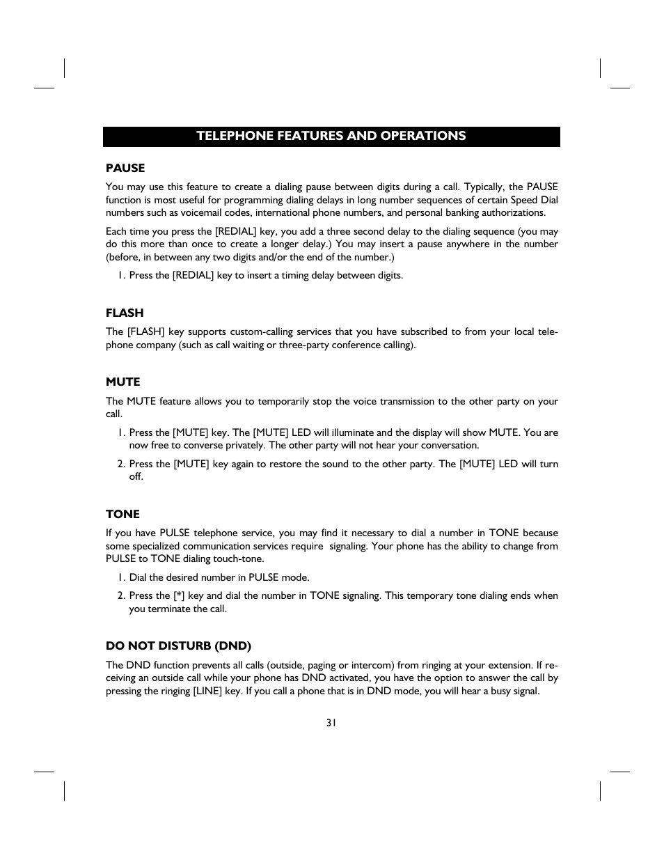 IBM 4 LINE TELEPHONE WITH CALLER ID -412CID User Manual | Page 31 / 43