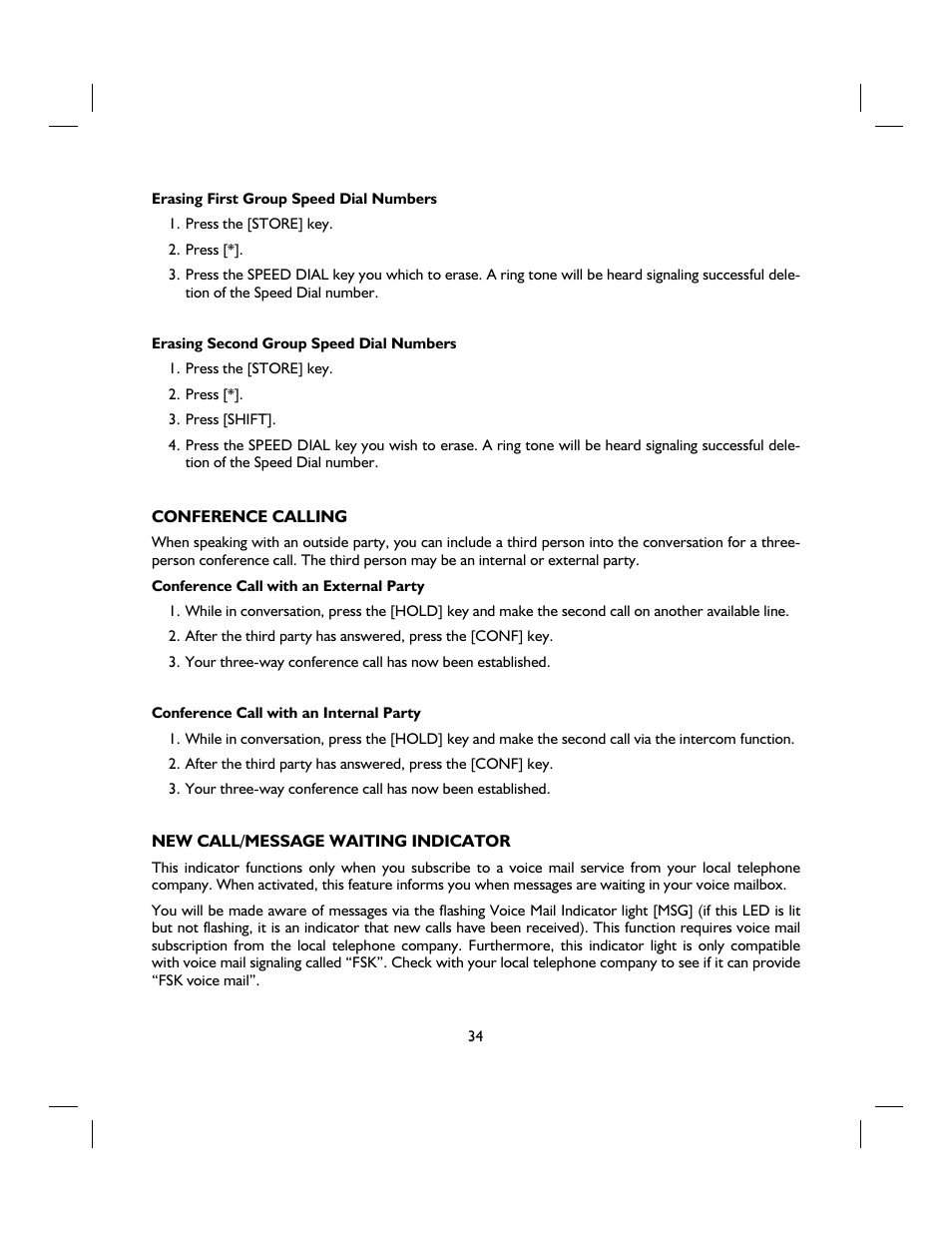 IBM 4 LINE TELEPHONE WITH CALLER ID -412CID User Manual | Page 34 / 43