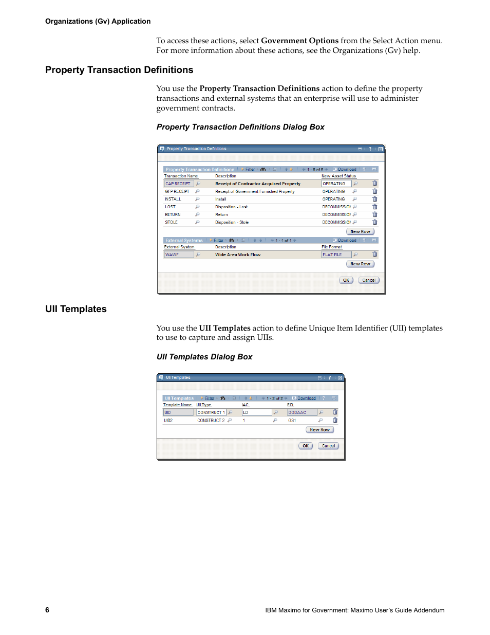 Property transaction definitions, Uii templates, Property transaction definitions uii templates | IBM TIVOLI SC23-8765-00 User Manual | Page 16 / 74