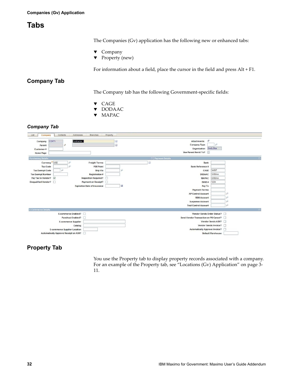 Tabs, Company tab, Property tab | Company tab property tab | IBM TIVOLI SC23-8765-00 User Manual | Page 42 / 74