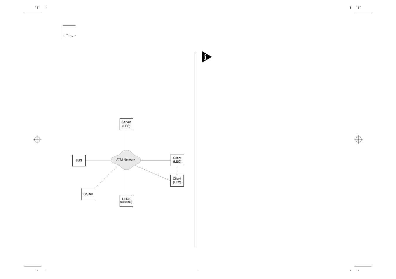 Lan emulation components in your network, Lan emulation components in your network 2-4, Lan emulation and ibm devices 2-4 | IBM ATM OC-3c User Manual | Page 16 / 140
