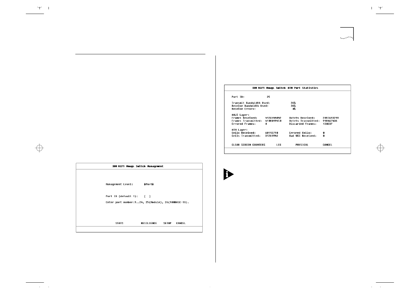 Atm port statistics, Atm port statistics 9-3 | IBM ATM OC-3c User Manual | Page 69 / 140