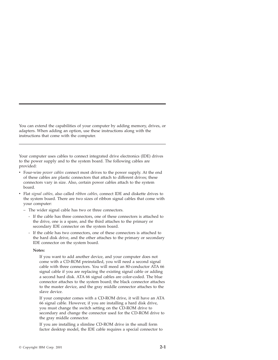 Installing the drive in slimline ibm systems, Power and signal cables for internal drives | IBM 10K3799 User Manual | Page 17 / 54