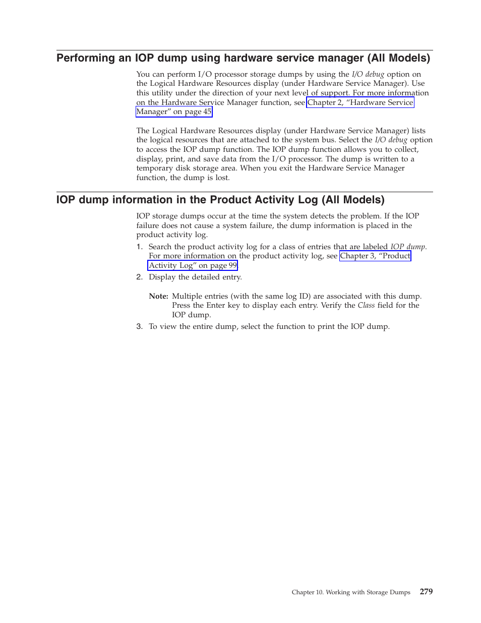Performing an iop dump using hardware | IBM VERSION 5 SY44-5902-05 User Manual | Page 293 / 358