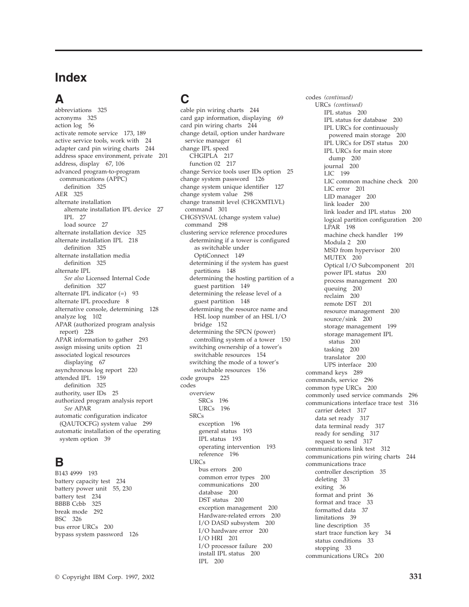 Index, Index a | IBM VERSION 5 SY44-5902-05 User Manual | Page 345 / 358