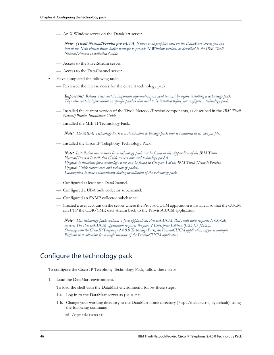 Configure the technology pack | IBM CISCO R2E2 User Manual | Page 50 / 110
