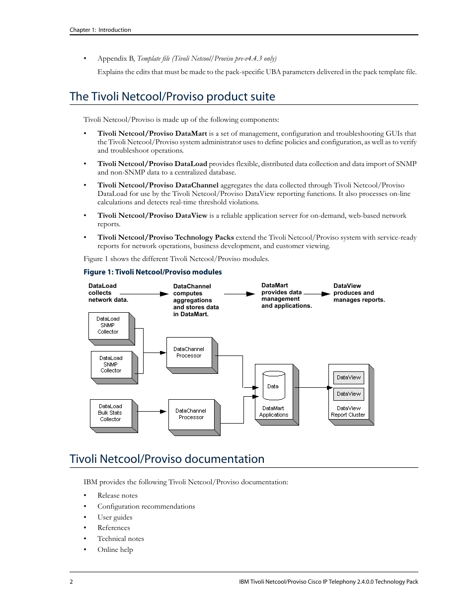 The tivoli netcool/proviso product suite, Tivoli netcool/proviso documentation | IBM CISCO R2E2 User Manual | Page 6 / 110