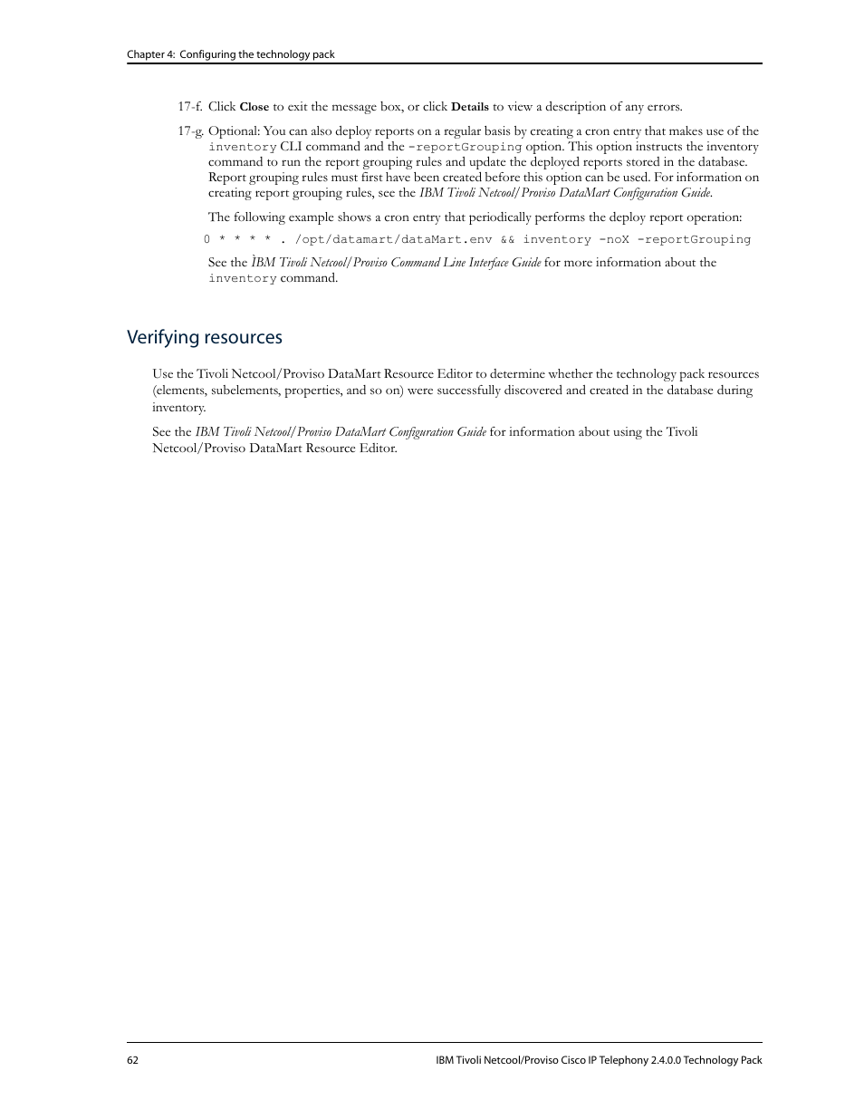 Verifying resources | IBM CISCO R2E2 User Manual | Page 66 / 110