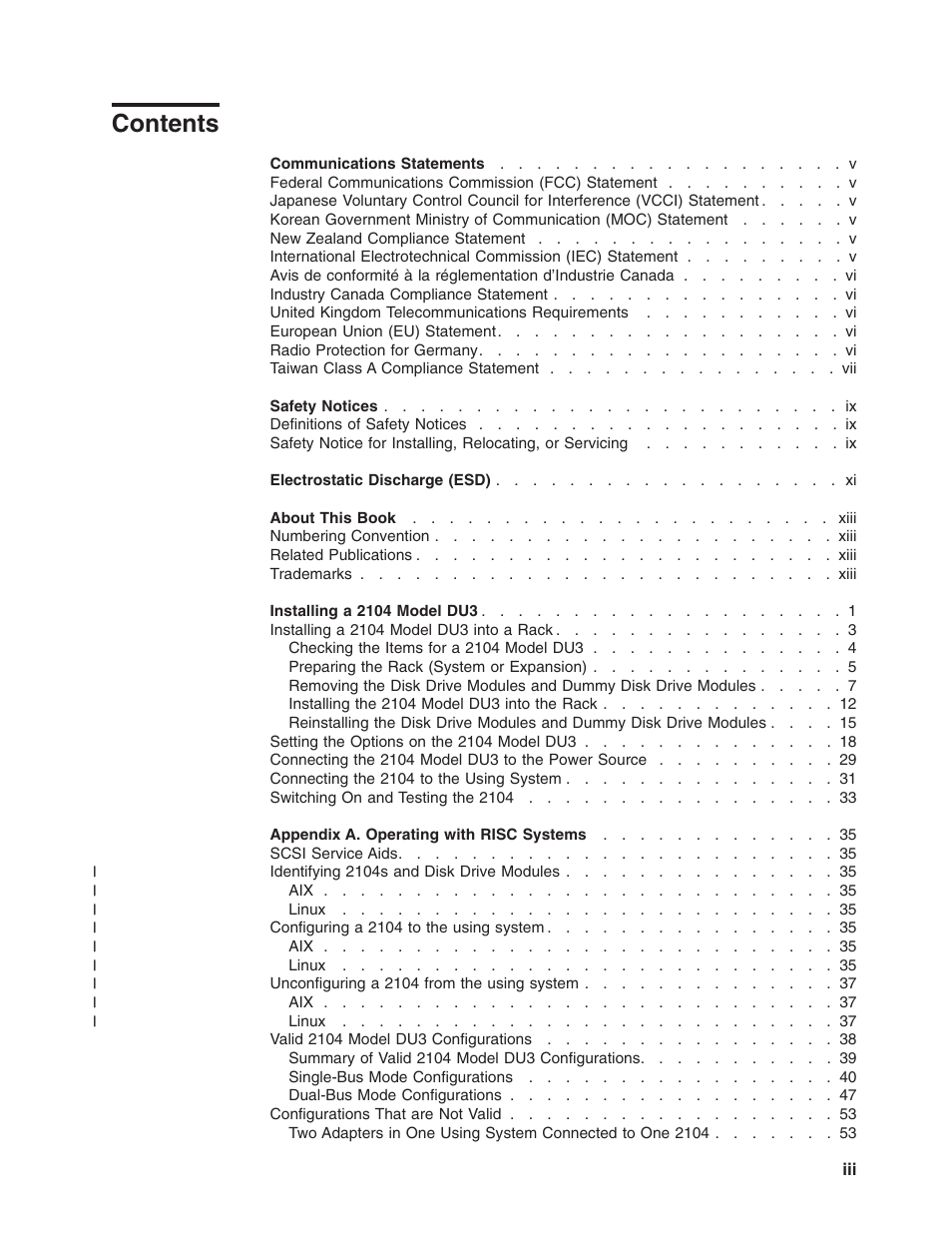 IBM 2104 Model DU3 User Manual | Page 5 / 114