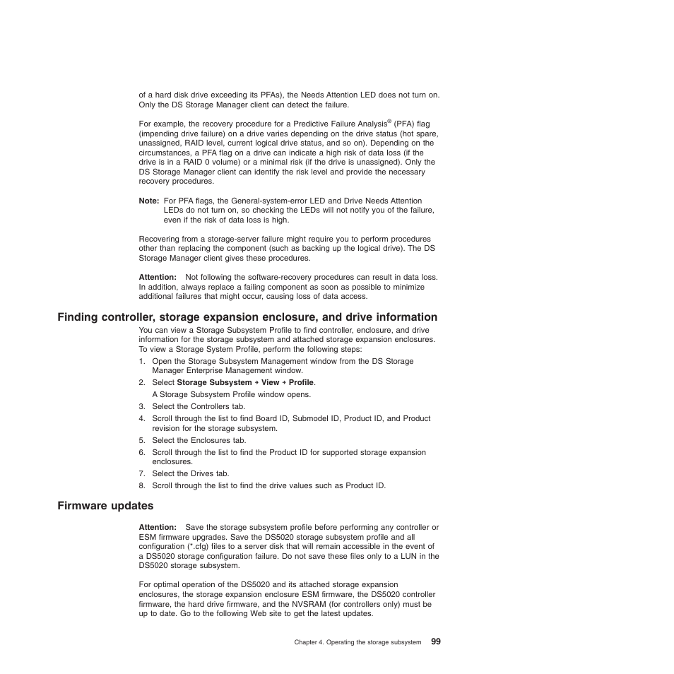 Firmware updates | IBM System Storage Subsystem DS5020 User Manual | Page 129 / 250