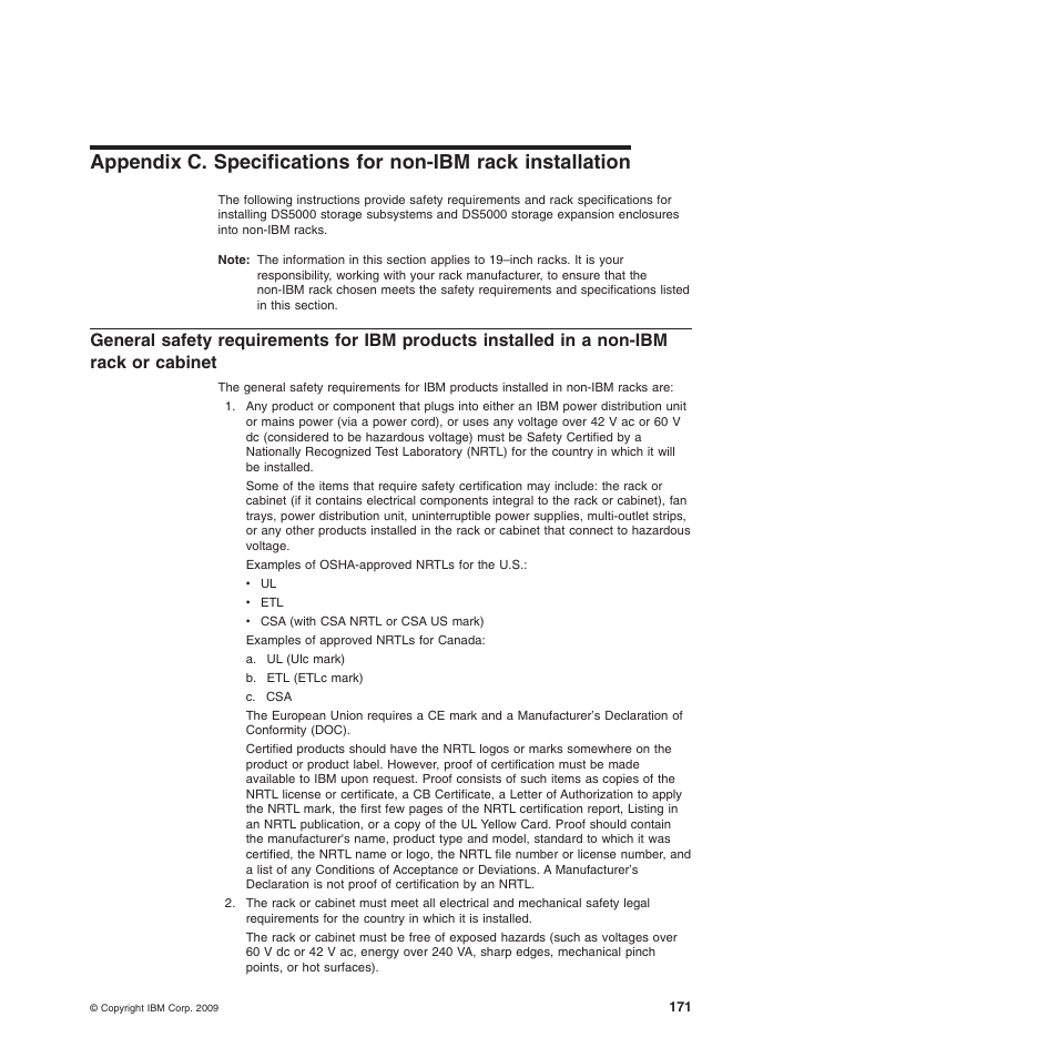 Cabinet | IBM System Storage Subsystem DS5020 User Manual | Page 201 / 250