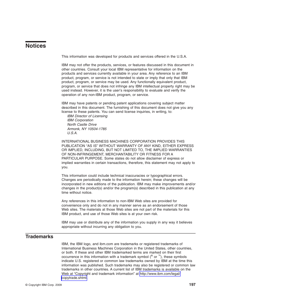 Notices, Trademarks, Notices trademarks | IBM System Storage Subsystem DS5020 User Manual | Page 227 / 250
