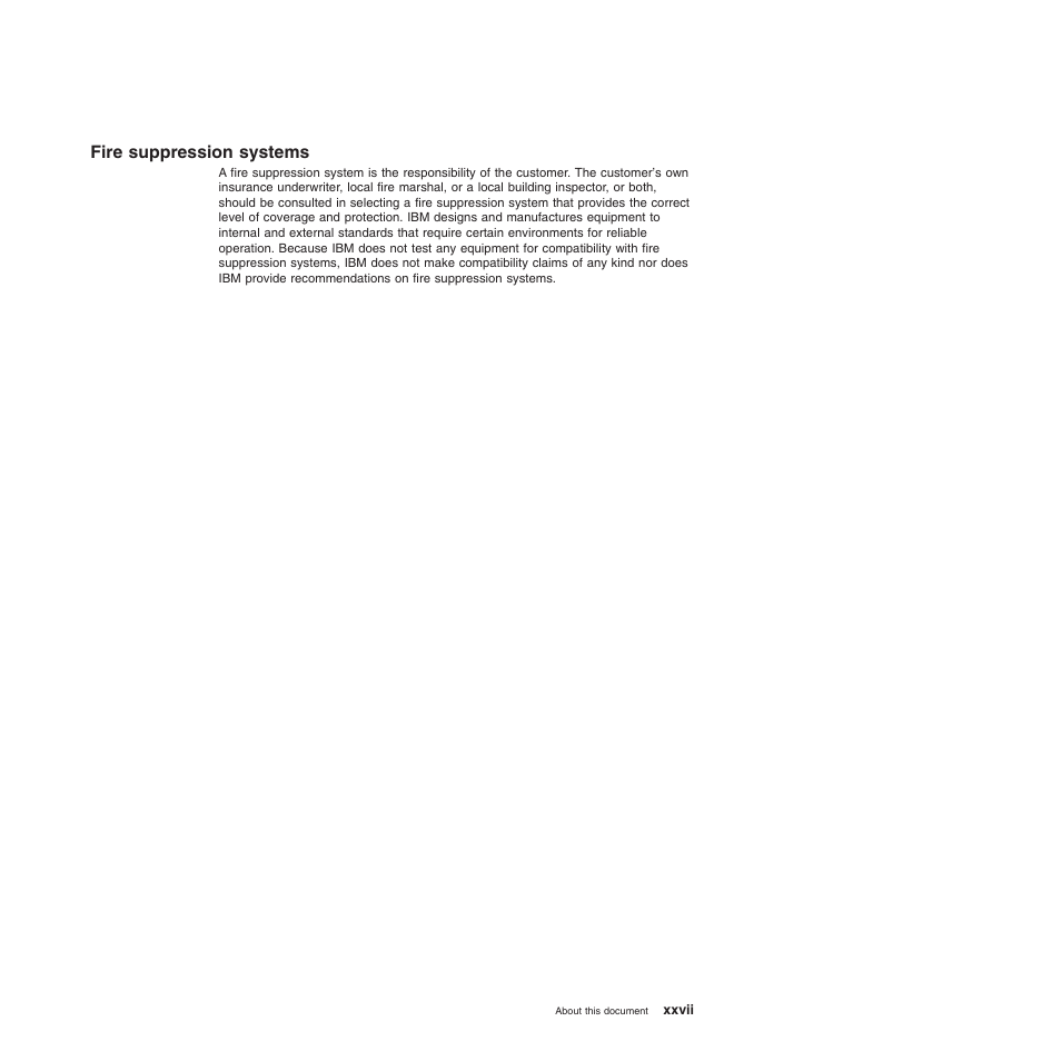 Fire suppression systems | IBM System Storage Subsystem DS5020 User Manual | Page 29 / 250