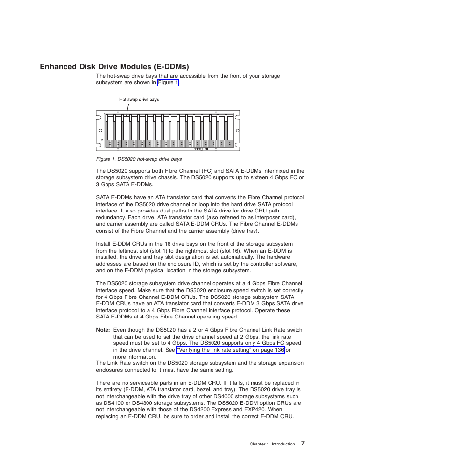 Enhanced disk drive modules (e-ddms), Ds5020 hot-swap drive bays | IBM System Storage Subsystem DS5020 User Manual | Page 37 / 250