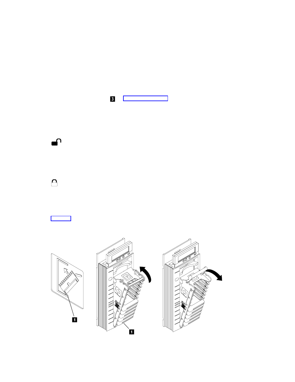 Acf door and lock function, Inserting and removing the magazine in the 3590, Inserting and removing the magazine from the acf | IBM 3590 User Manual | Page 74 / 167