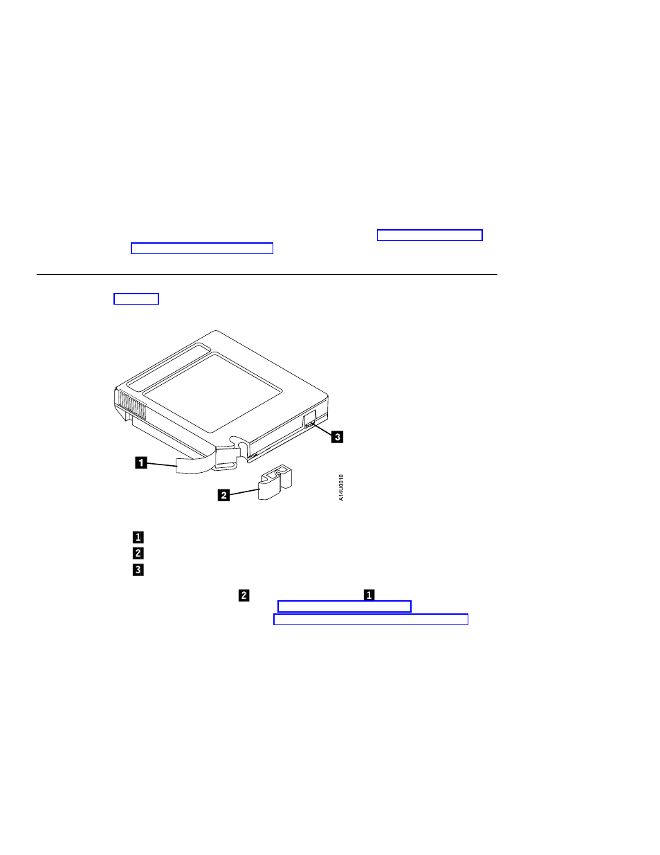 Leader block detaches from the tape, Tape cartridge with a detached leader block | IBM 3590 User Manual | Page 94 / 167