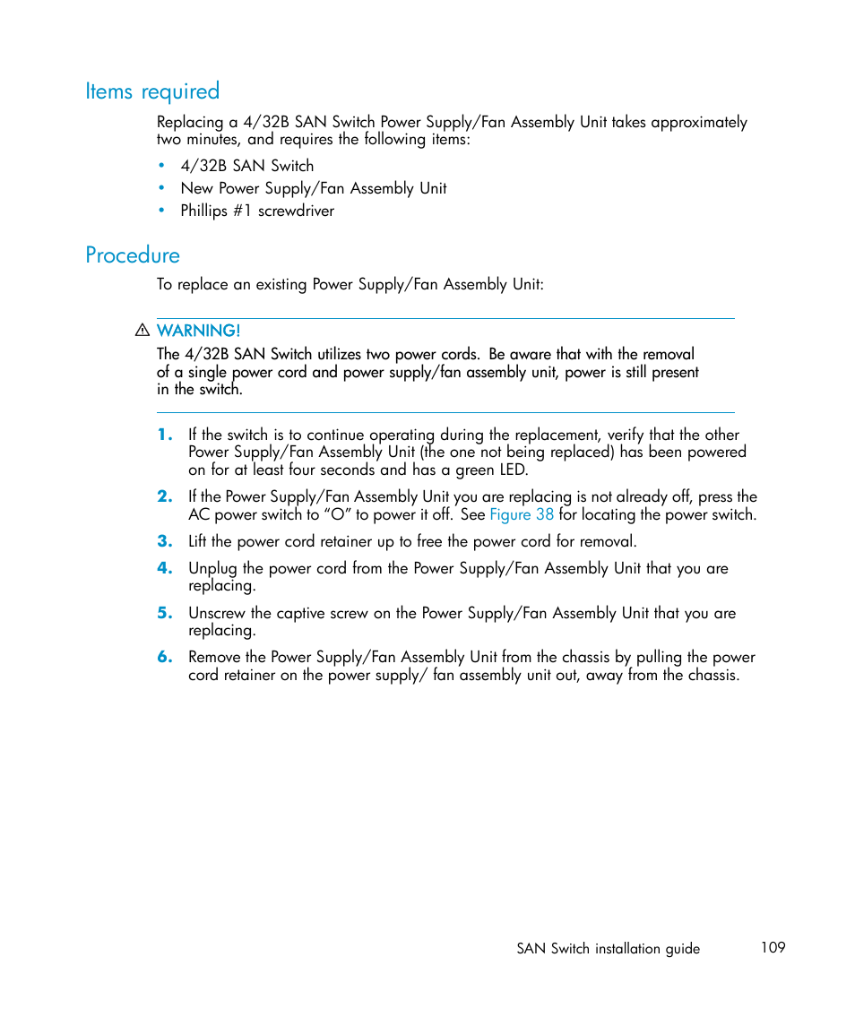 Items required, Procedure | IBM AA-RWF3A-TE User Manual | Page 109 / 159