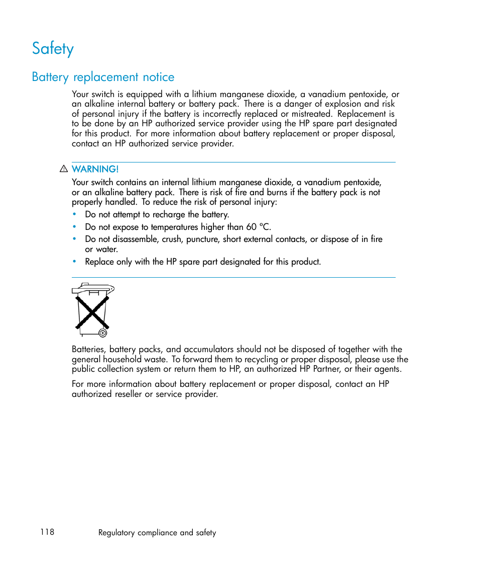 Safety, Battery replacement notice | IBM AA-RWF3A-TE User Manual | Page 118 / 159