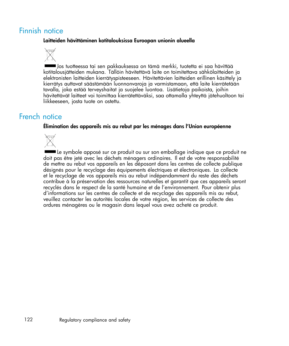 Finnish notice, French notice | IBM AA-RWF3A-TE User Manual | Page 122 / 159