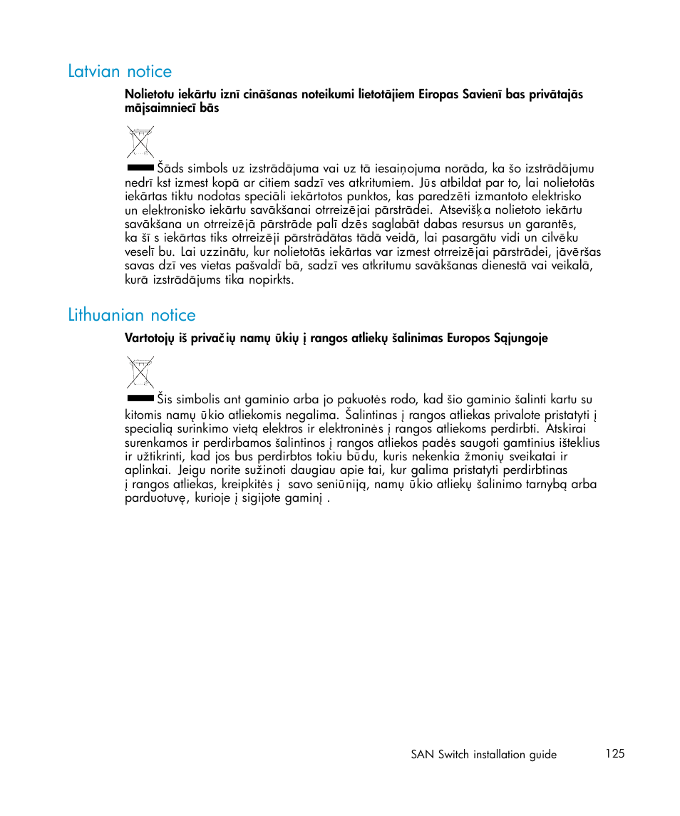 Latvian notice, Lithuanian notice | IBM AA-RWF3A-TE User Manual | Page 125 / 159
