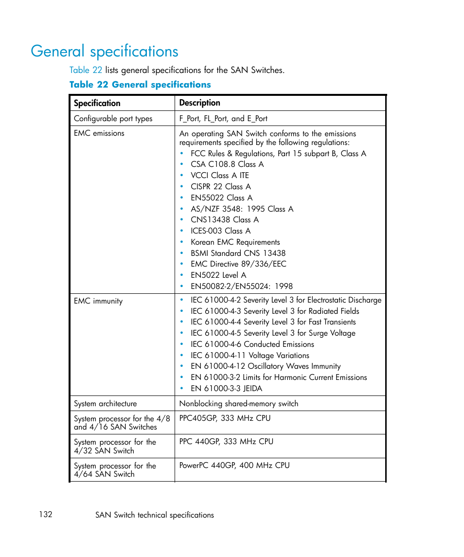 General specifications, 22 general specifications | IBM AA-RWF3A-TE User Manual | Page 132 / 159