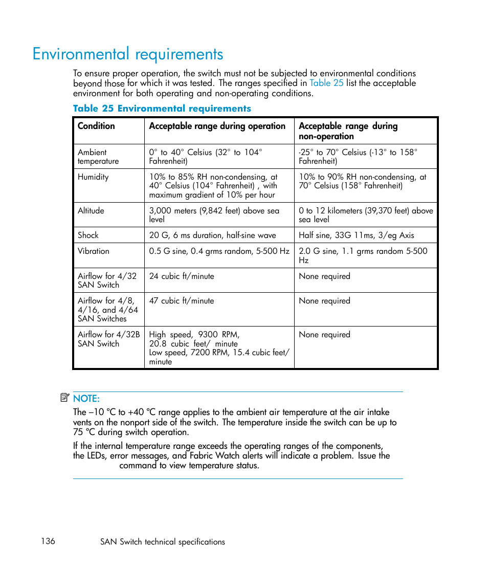 Environmental requirements, 25 environmental requirements | IBM AA-RWF3A-TE User Manual | Page 136 / 159