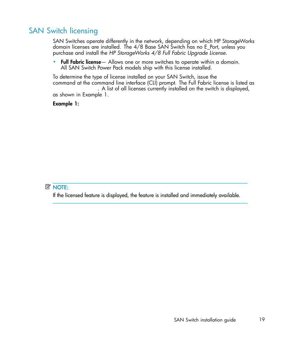 San switch licensing | IBM AA-RWF3A-TE User Manual | Page 19 / 159