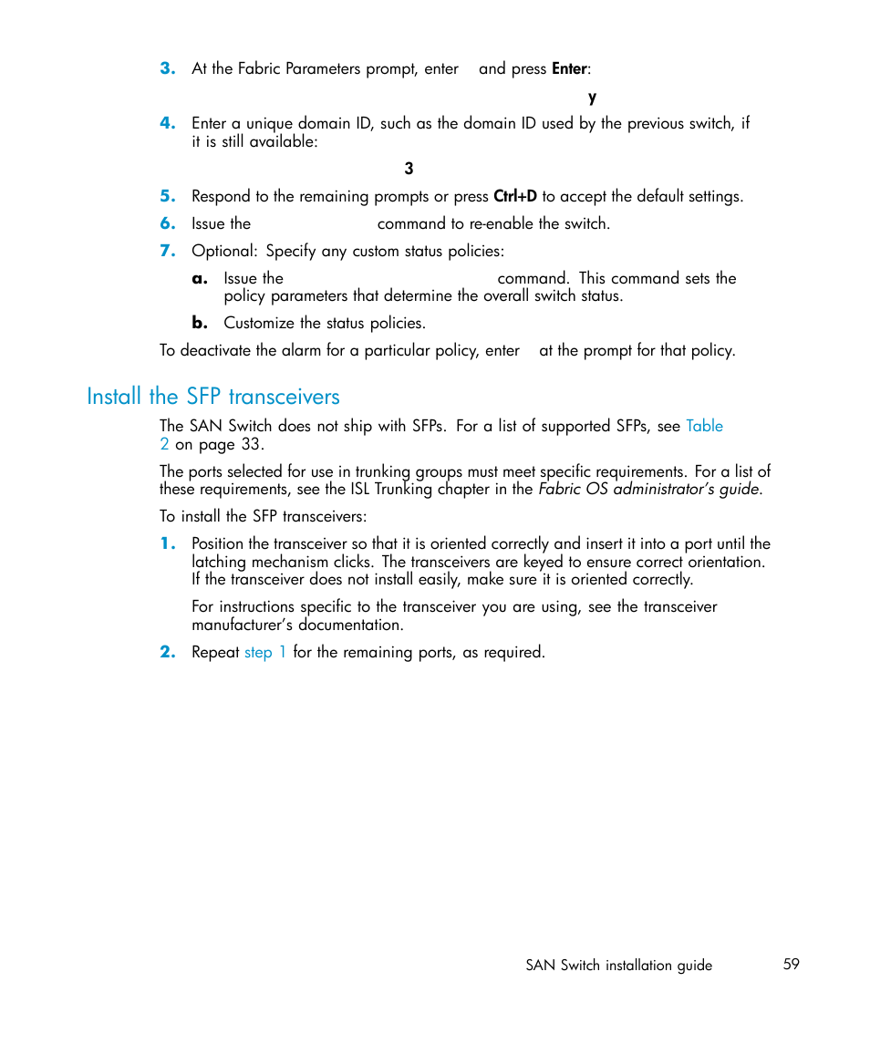 Install the sfp transceivers | IBM AA-RWF3A-TE User Manual | Page 59 / 159