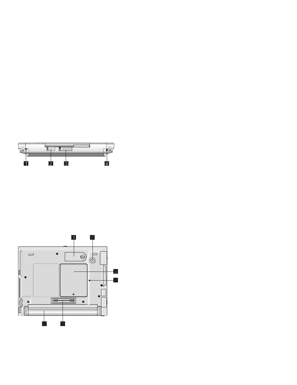 Rear view, Bottom view | IBM Z50 User Manual | Page 70 / 77