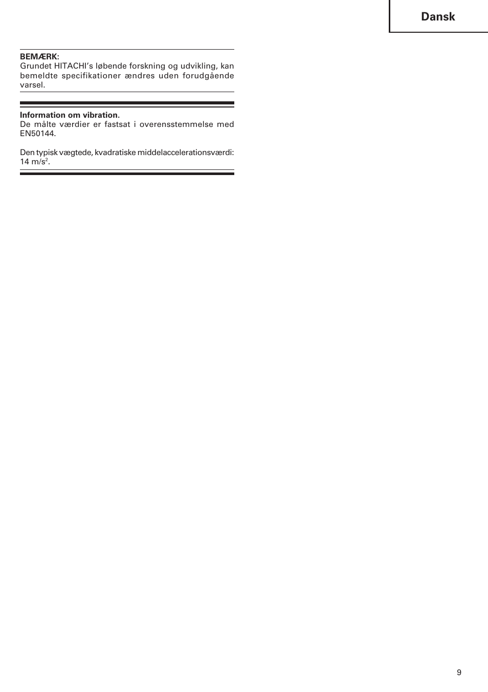 Dansk | ICON Enterprises H 70SD User Manual | Page 11 / 26