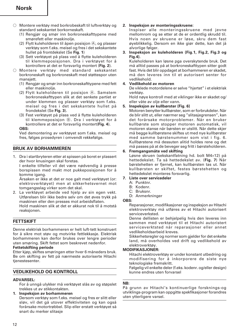 Norsk | ICON Enterprises H 70SD User Manual | Page 14 / 26