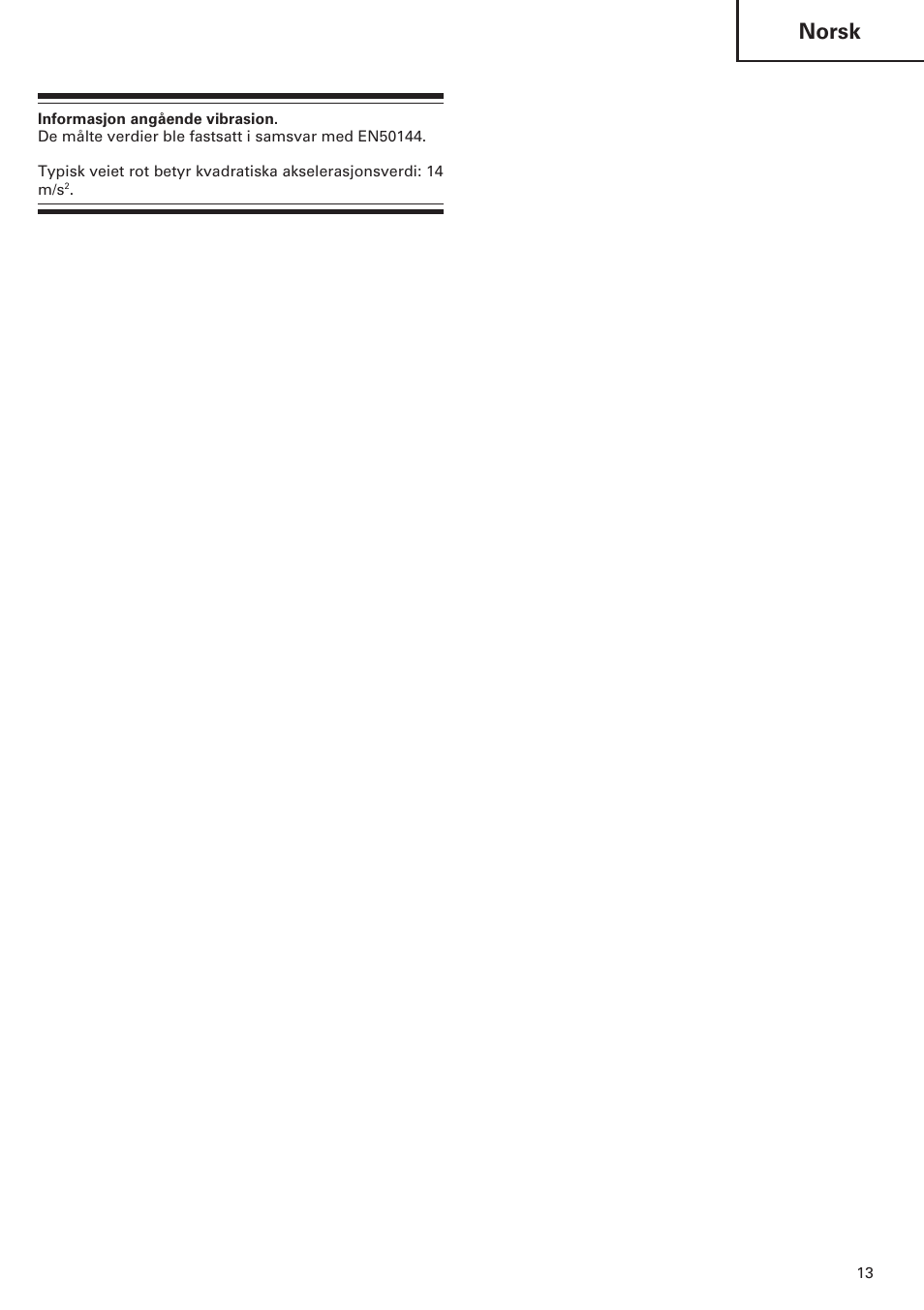 Norsk | ICON Enterprises H 70SD User Manual | Page 15 / 26