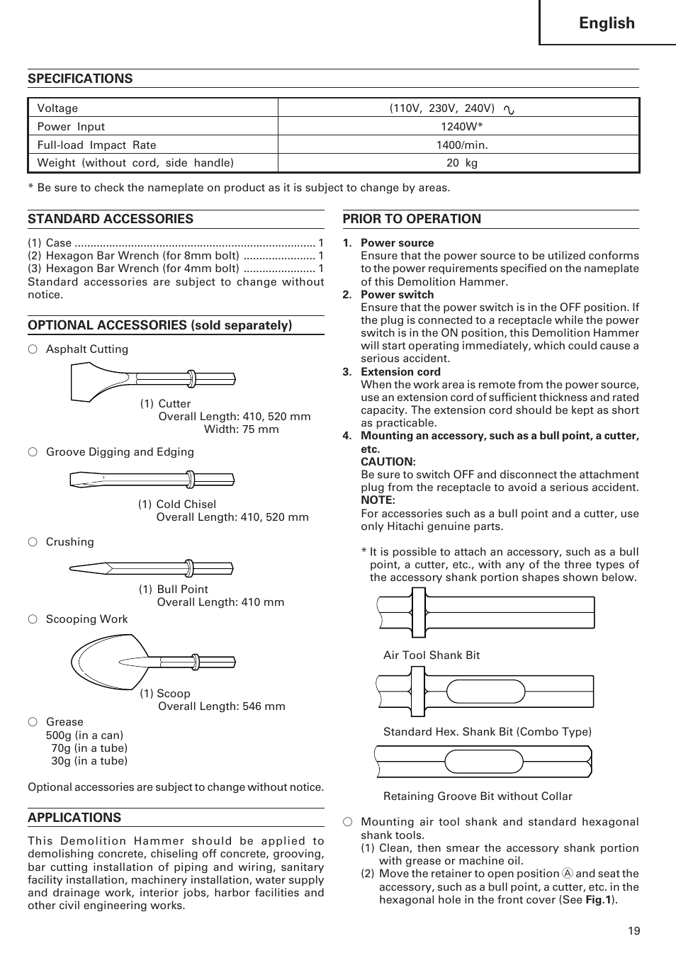 English | ICON Enterprises H 70SD User Manual | Page 21 / 26