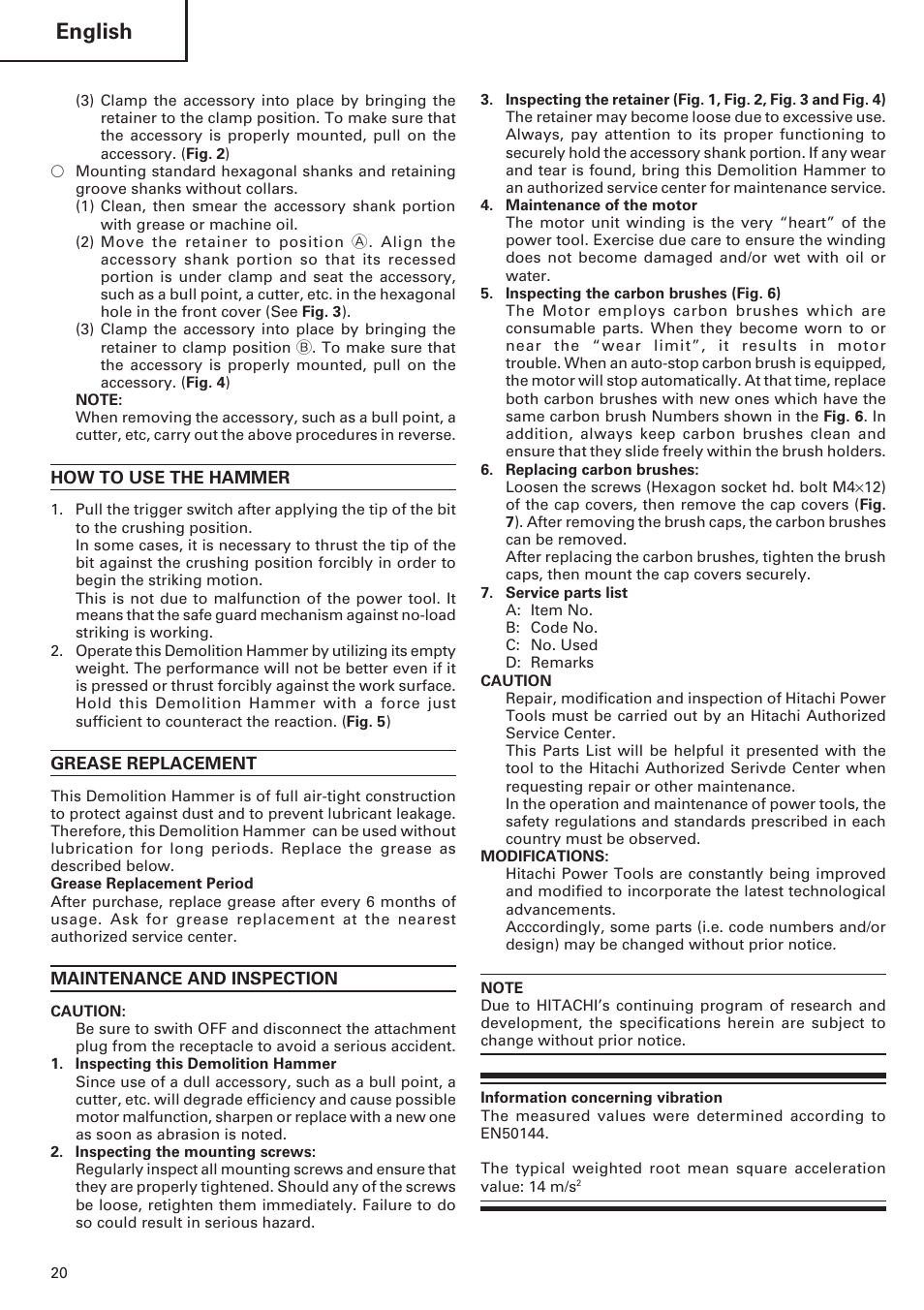 English | ICON Enterprises H 70SD User Manual | Page 22 / 26