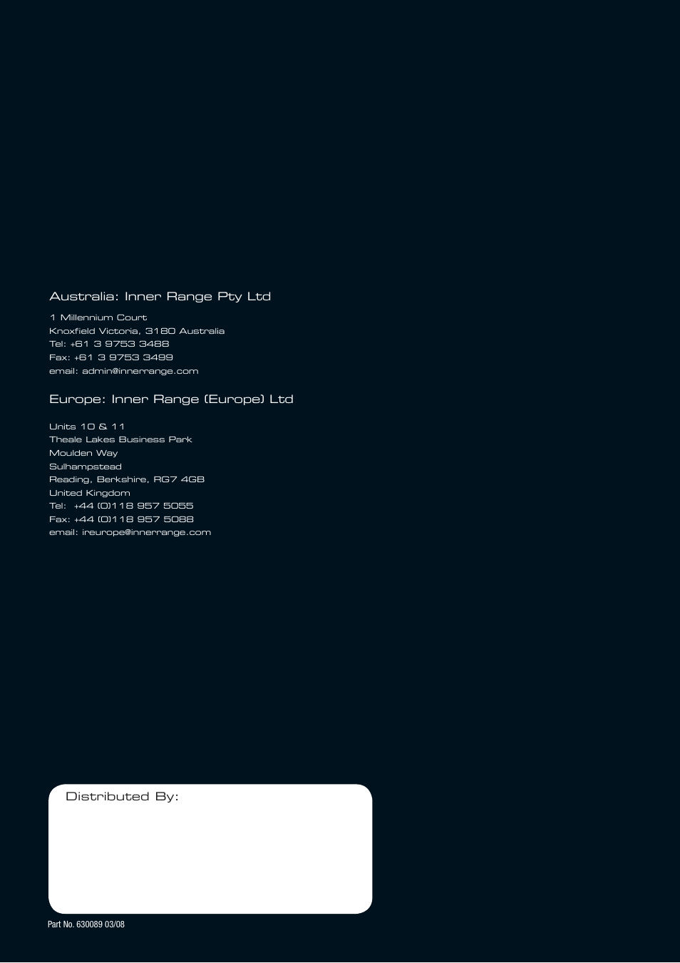 Inner Space Systems CONCEPT 4000 User Manual | Page 16 / 16