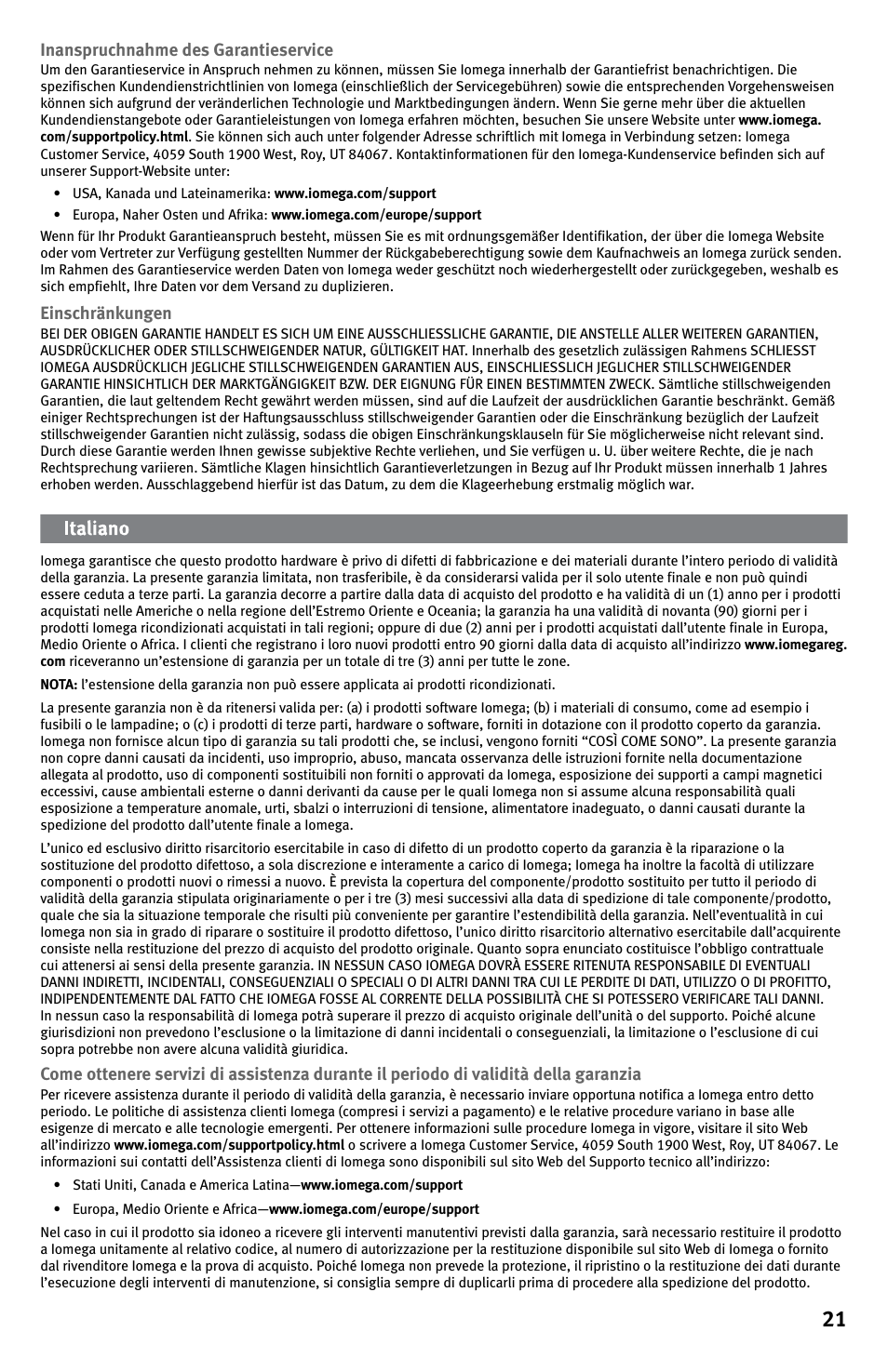Iomega EN61000-3-2 User Manual | Page 21 / 32