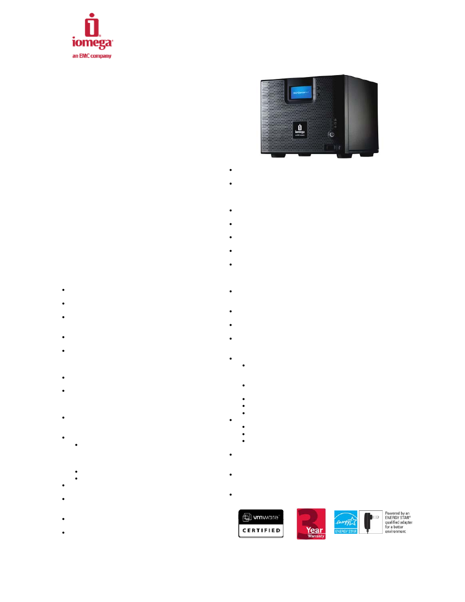 Iomega StorCenterTM NAS Server ix4-200d User Manual | 2 pages