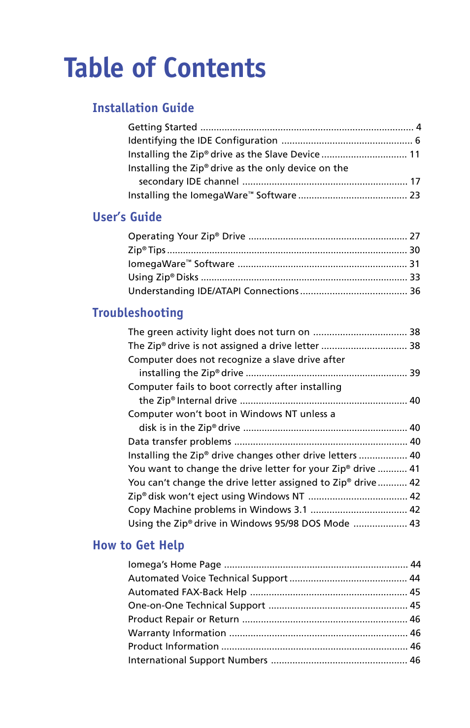 Iomega 03798300 User Manual | Page 2 / 48