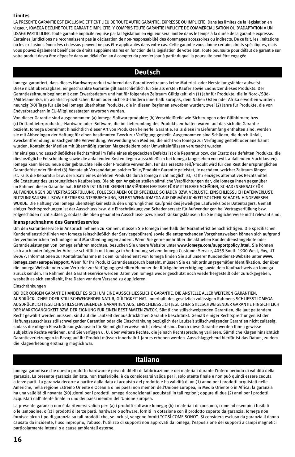Iomega Home Network Hard Drive User Manual | Page 16 / 20