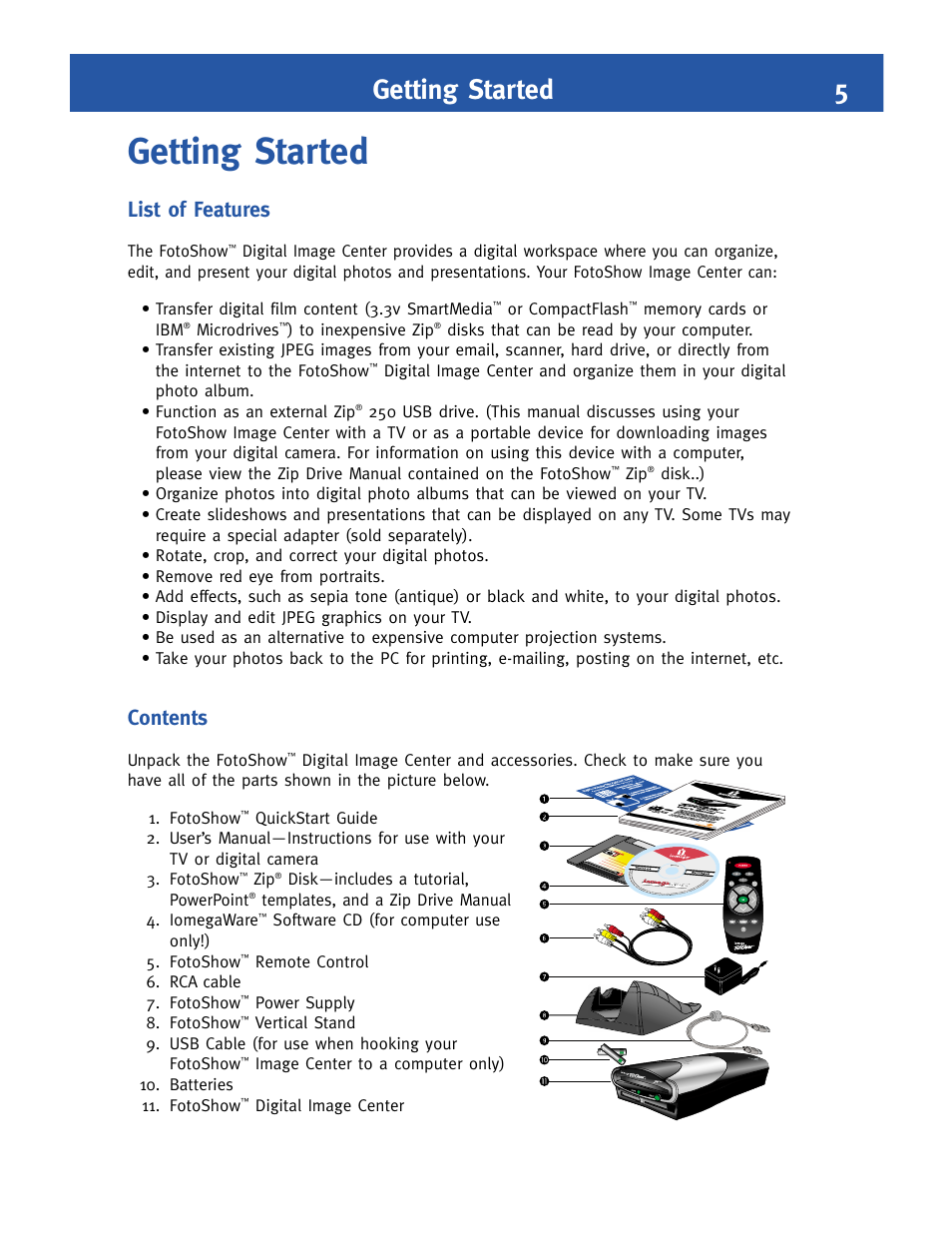 Iomega FotoShow Digital Image Center User Manual | Page 5 / 68
