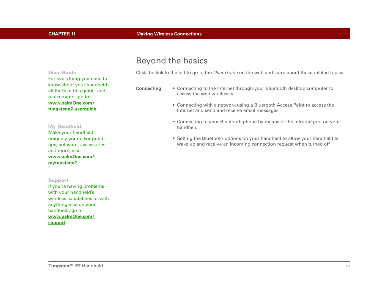 Beyond the basics | Int'l Wireless E2 User Manual | Page 101 / 159