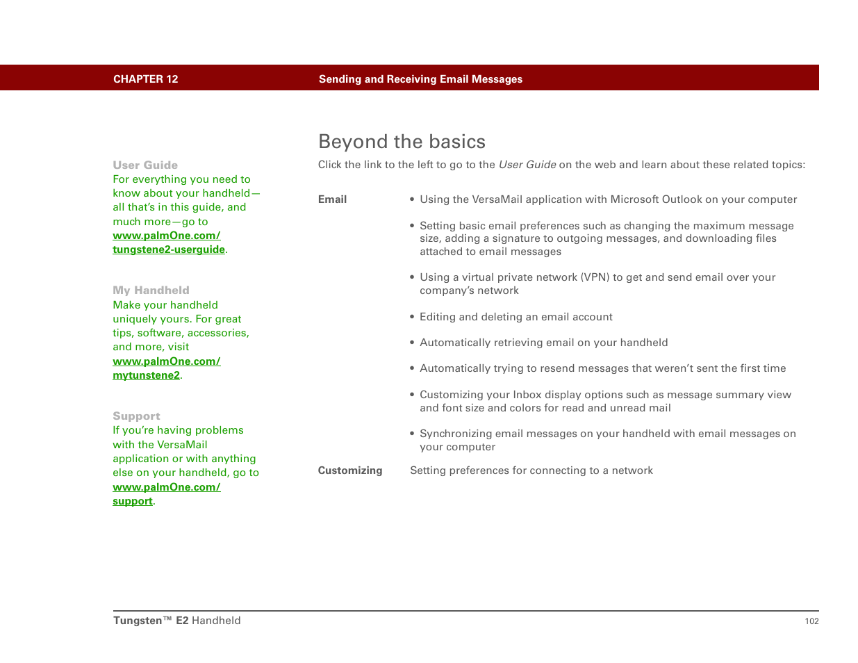 Beyond the basics | Int'l Wireless E2 User Manual | Page 111 / 159