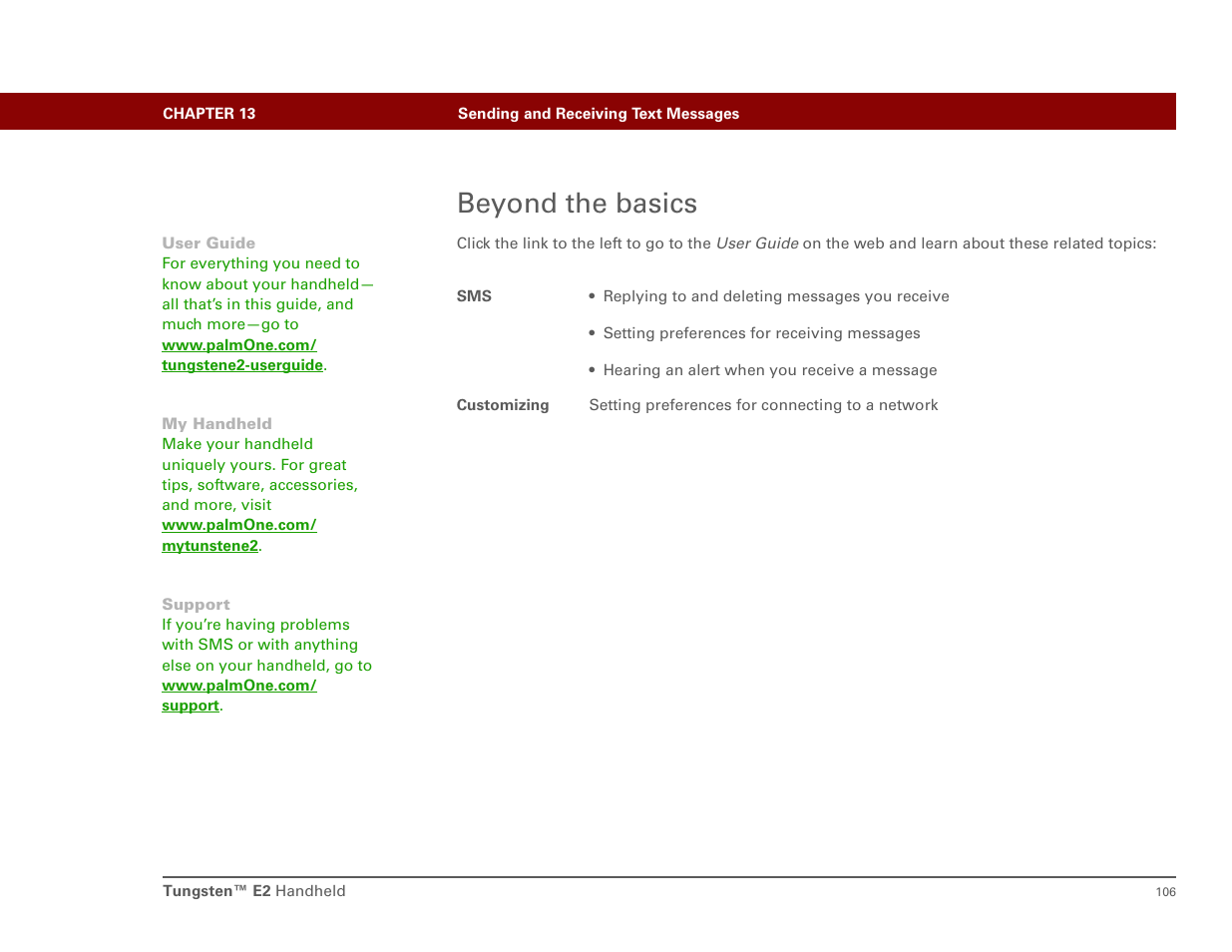 Beyond the basics | Int'l Wireless E2 User Manual | Page 115 / 159