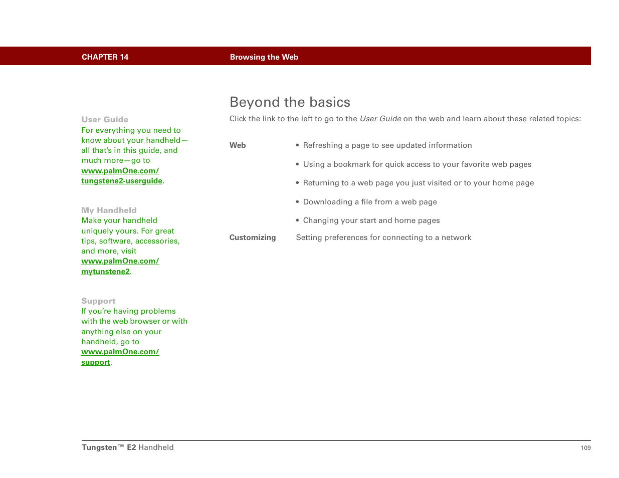 Beyond the basics | Int'l Wireless E2 User Manual | Page 118 / 159