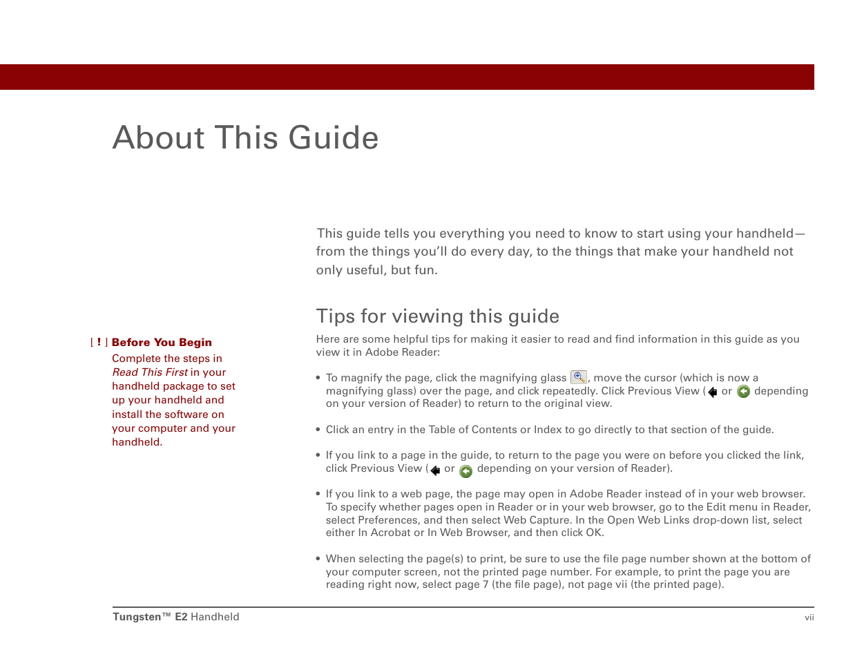About this guide, Tips for viewing this guide | Int'l Wireless E2 User Manual | Page 7 / 159