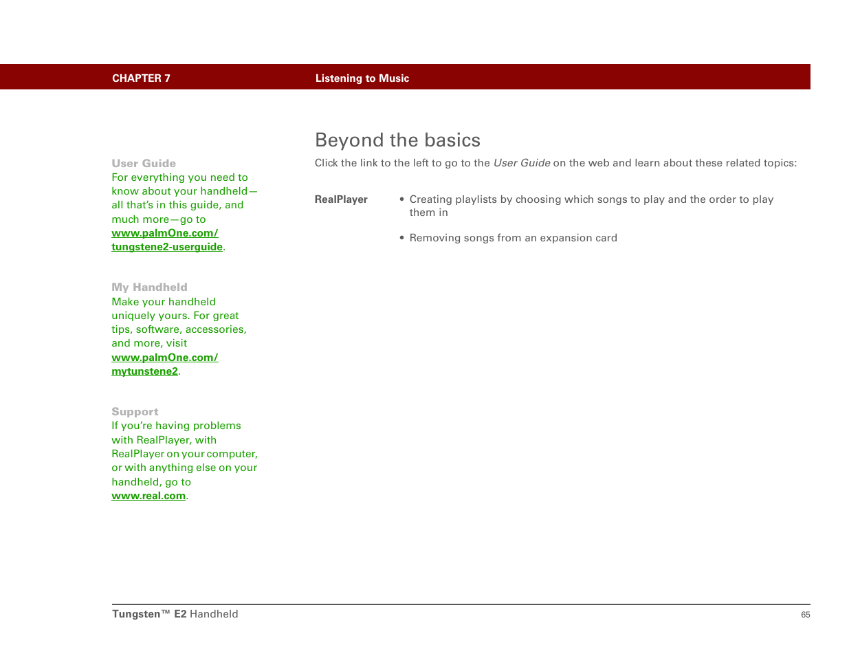 Beyond the basics | Int'l Wireless E2 User Manual | Page 74 / 159