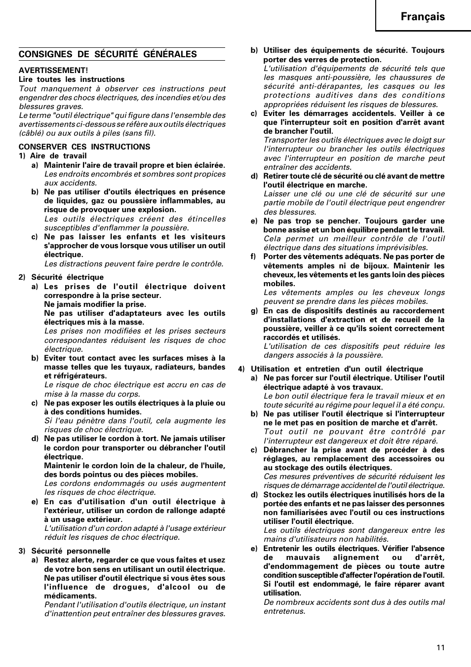 Français | Image H 70SD User Manual | Page 12 / 41