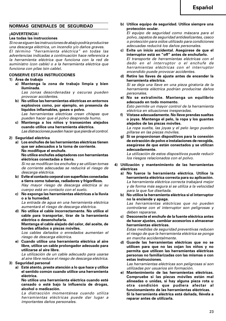 Español | Image H 70SD User Manual | Page 24 / 41