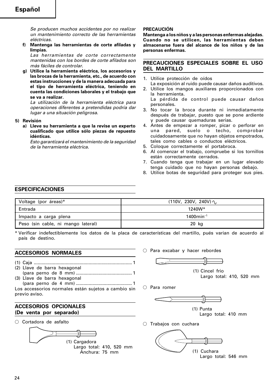 Español | Image H 70SD User Manual | Page 25 / 41